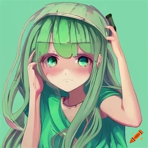 cute green anime|More.